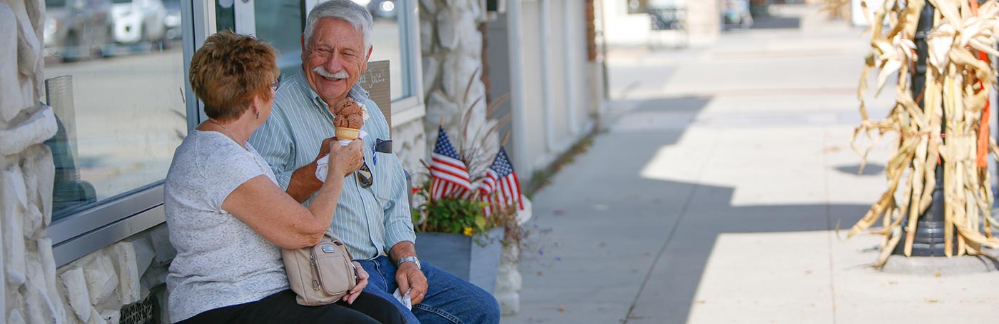 a couple eating ice cream