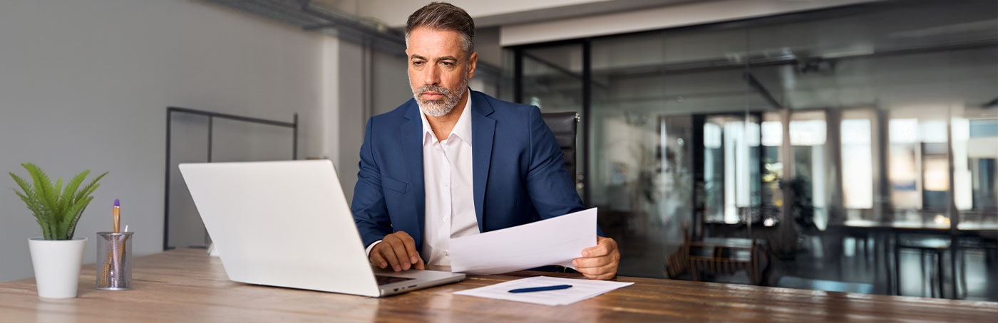 man working at a computer